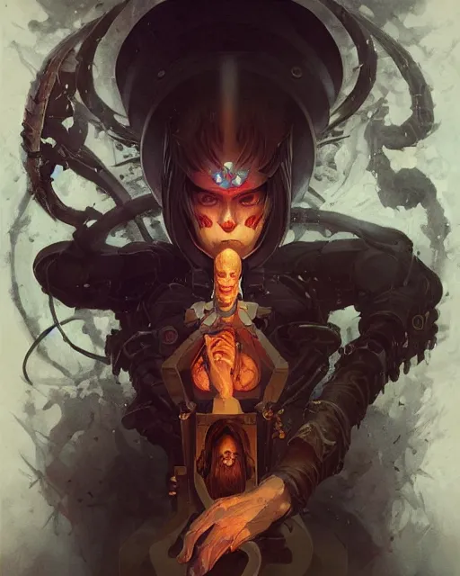 Image similar to paralyzed possessed by the deceased, the all seeing eye in the forehead of reality, a fire of a million guns, the mother of a millions sounds, god emperor of civilization illustration trending on artstation, anime. by peter mohrbacher and artgerm and greg rutkowski and ilya kuvshinov. high quality, stunning, intricate detailed character. 8 k