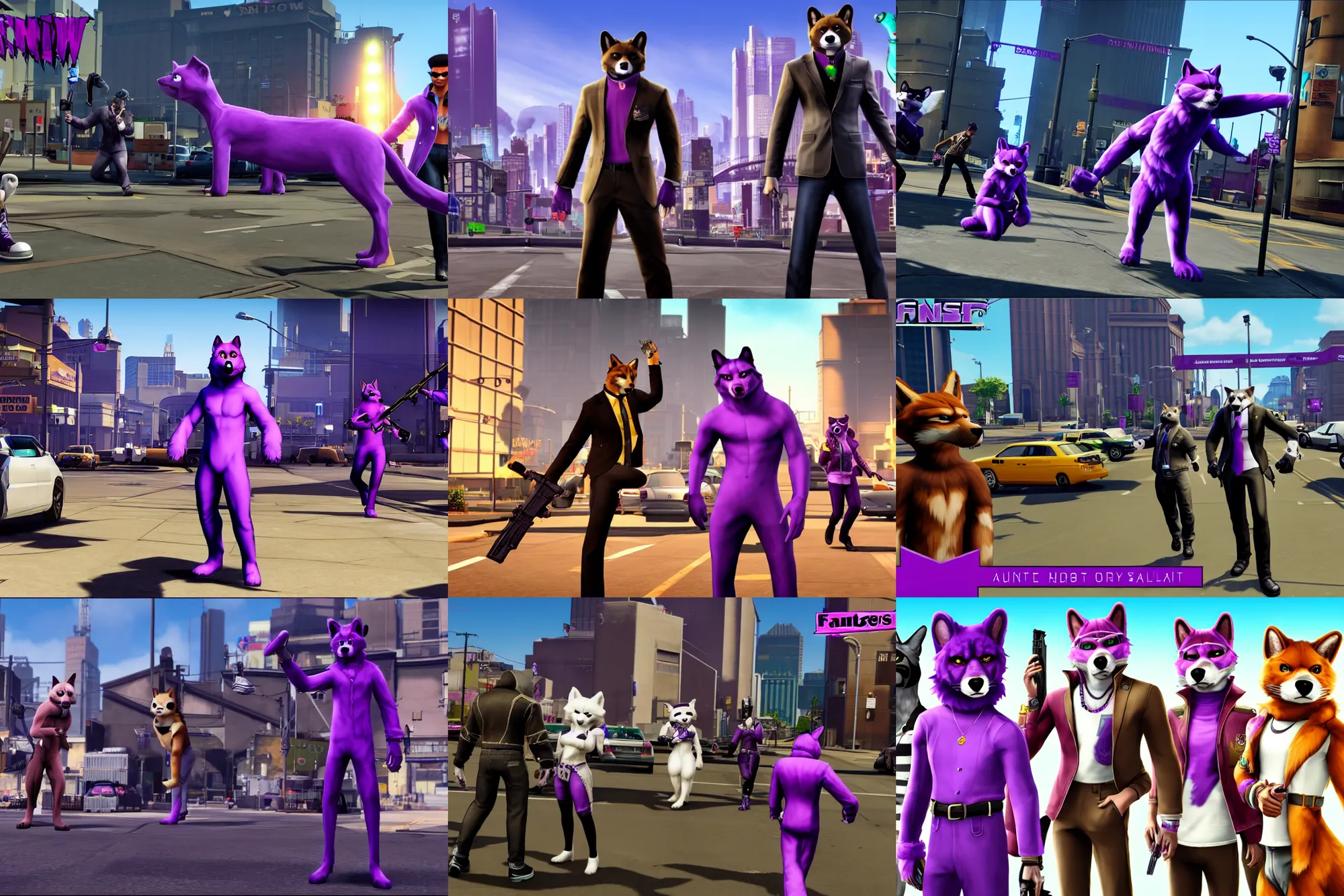 Prompt: screenshot of furries in saints row