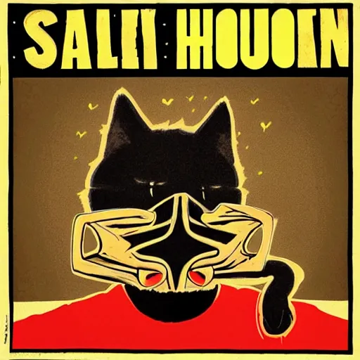 Image similar to salem the cat hip hop album cover art 1 9 9 0 s