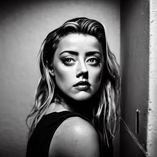 Prompt: amber heard dying alone inside a prison cell, ultra realistic, canon 3 5 mm portrait photography, 8 k