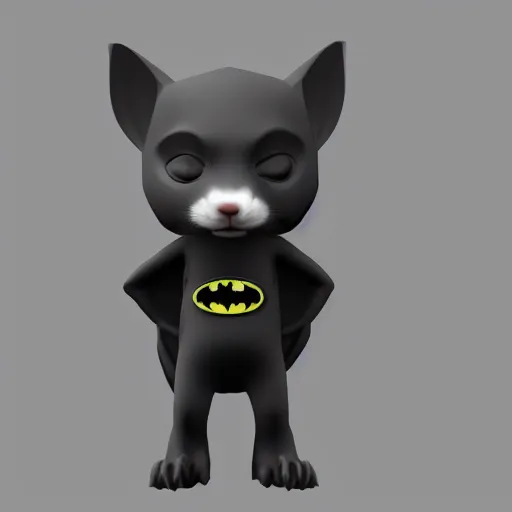 Prompt: A ferret as Batman, 3D render, Cinema 4D