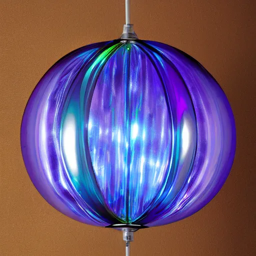 Prompt: gloss metal brightning iridescent lighting sphere