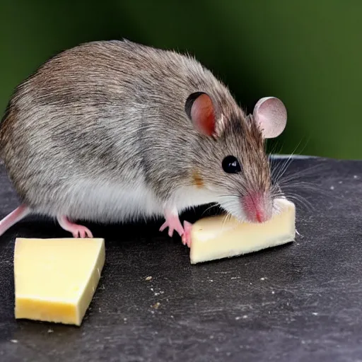 Image similar to mouse eating a giant piece of cheese