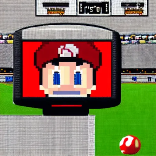 Image similar to sammy sosa in nintendo 6 4 game crt tv