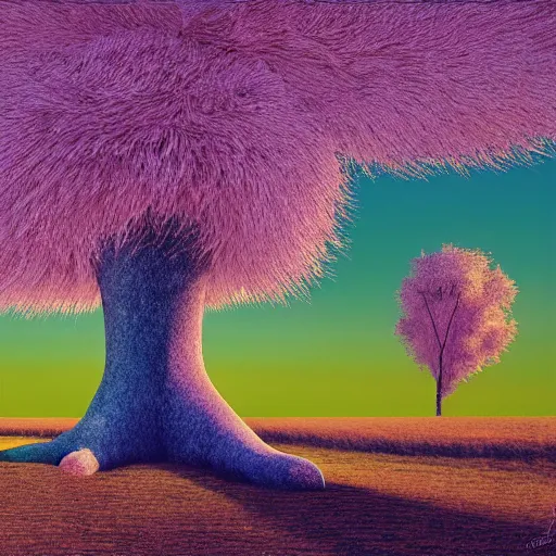 Prompt: numerical vivid layerd town curve bear barolo mayonnaise oak tree , by Jane Graverol and Rob Gonsalves and Mikhail Larionov , watercolor , seapunk , unreal engine