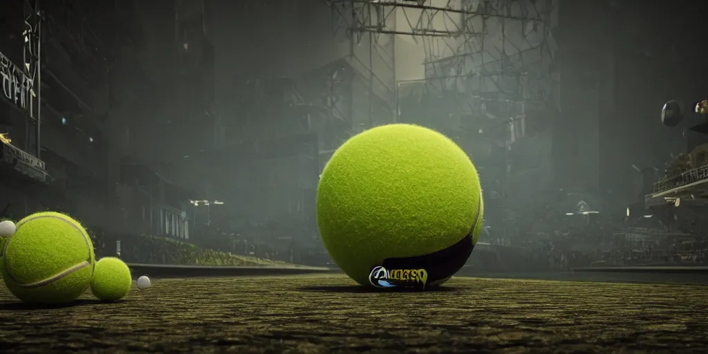 Prompt: a photo of 8 k ultra realistic tennis ball monster, tennis ball monsters, exotic, cinematic lighting, trending on artstation, 4 k, hyperrealistic, focused, high details, unreal engine 5, cinematic, ancient atmosphere in background, 3 d render by basil gogos and beeple