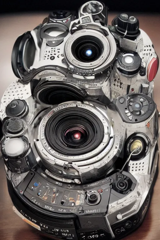 Image similar to The most complex looking camera like machine ever made, photo taken by someone who doesn't know how to use a camera by Annie Lebovitz and Steve McCurry Ultra detailed, hyper realistic, 4k