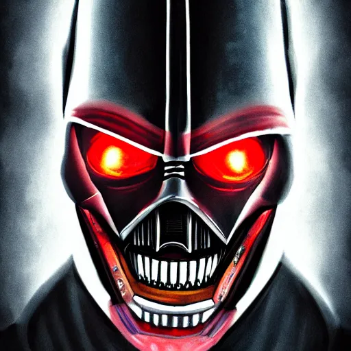 Prompt: portrait of a scary creepy villain that's a speedster, Ultron, Joker, Darth Vader, Sauron, terminator