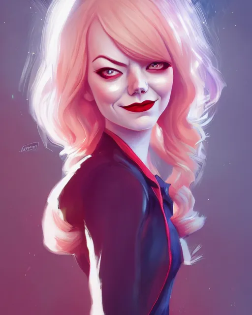 Image similar to a portrait of a beautiful full body Emma Stone vampire, art by lois van baarle and loish and ross tran and rossdraws and sam yang and samdoesarts and artgerm, digital art, highly detailed, intricate, sharp focus, Trending on Artstation HQ, deviantart, unreal engine 5, 4K UHD image