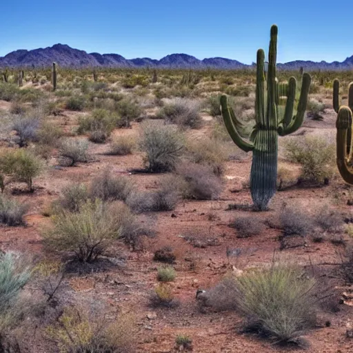 Prompt: a where's waldo scene in the arizona desert