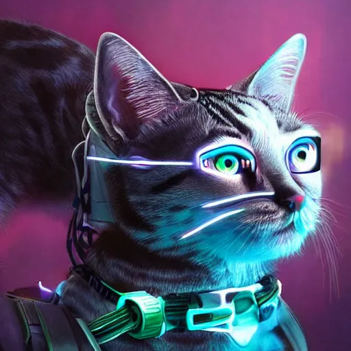 Image similar to cyberpunk cat