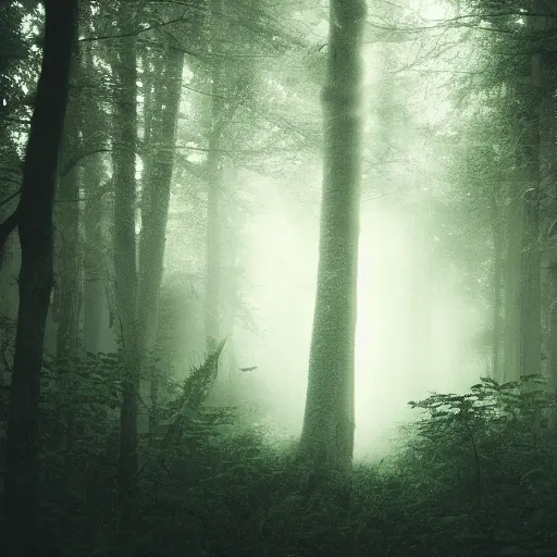 Prompt: dark forest with bio luminicent plant, moody , cinematic lighthing, dark