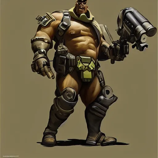 Image similar to greg manchess digital painting of an old dieselpunk orc military officer ( as an overwatch character ) with olive green skin sitting at a desk in his office, organic painting, matte painting, bold shapes, hard edges, street art, trending on artstation, by huang guangjian and gil elvgren and sachin teng