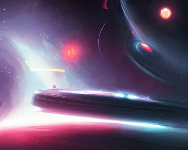 Image similar to astronaut, spaceship, black hole neon supernova by greg rutkowski