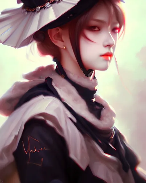 Image similar to a ultradetailed beautiful painting of a stylish battle maid, by wlop, trending on artstation