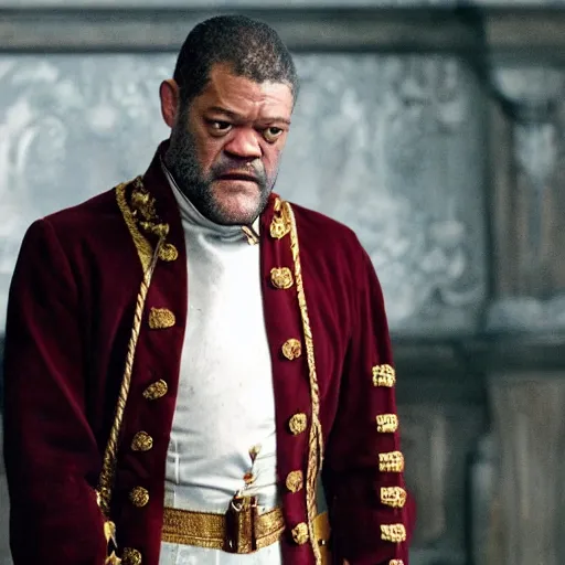 Prompt: Laurence Fishburne as the King of England, WLOP