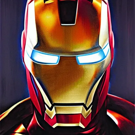 Prompt: iron man portrait by alex ross