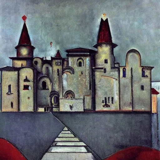 Image similar to insane, meticulous by amedeo modigliani platinum. a beautiful conceptual art of a castle in the clouds.