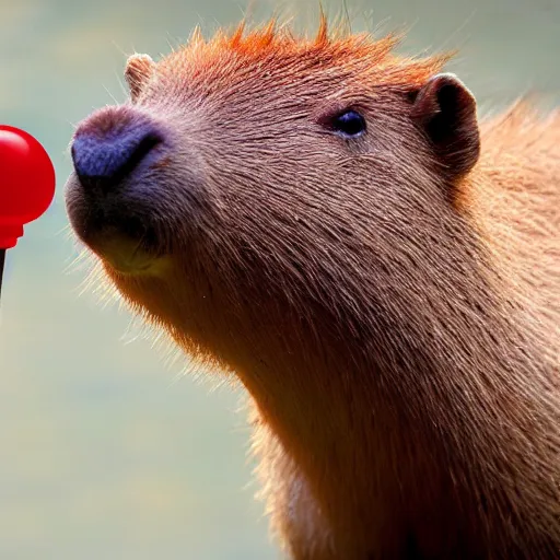 Prompt: capybara lolipop