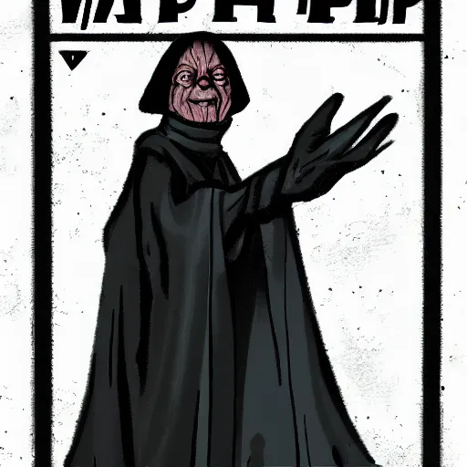 Prompt: Wipe Palpatine on the shoulders