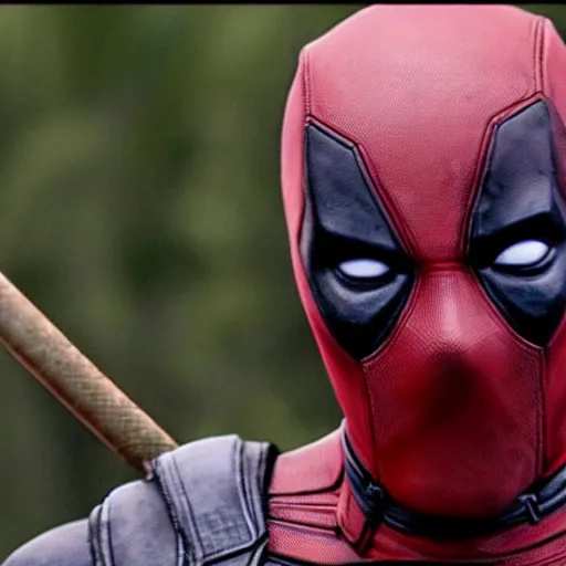 Image similar to Deadpool in The Walking Dead 4K quality super realistic