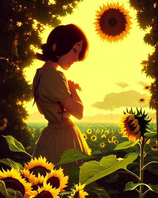 sunflower field,slice of life anime,anime scenery by | Stable Diffusion |  OpenArt