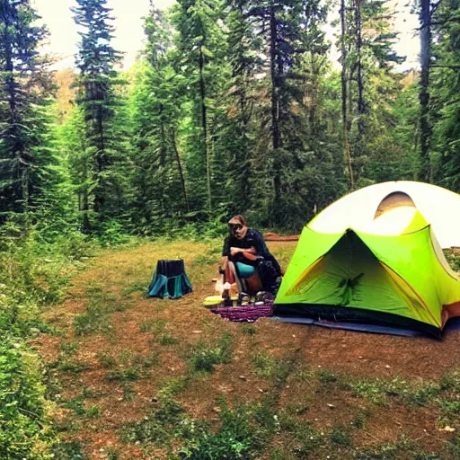 Prompt: dropping acid at the hidden campground