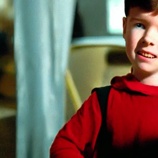 Image similar to young rick astley as a child in the movie The Polar Express 2004