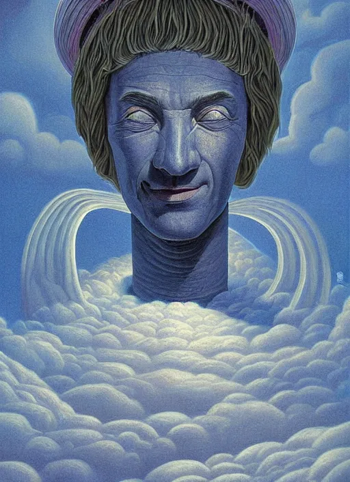 Image similar to a surreal painting of a radiant shaman's face, by rob gonsalves, symbolist, soft colors, dramatic lighting, smooth, sharp focus, extremely detailed, aesthetically pleasing composition