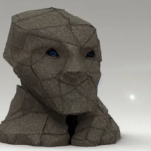 Image similar to a golem made out of diamond, realistic,