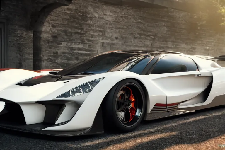 Image similar to photo wallpaper sport car gran turismo 7 forza horizon need for speed fast and furious 5 unreal engine supercar hypercar game concept car octane render, 4 khd 2 0 2 2 3 d cgi rtx style chrome reflexion global illumination ray tracing hdr arstation pixar and disney unreal