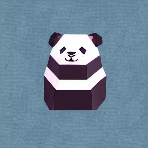 Prompt: a low poly isometric render of a cute panda