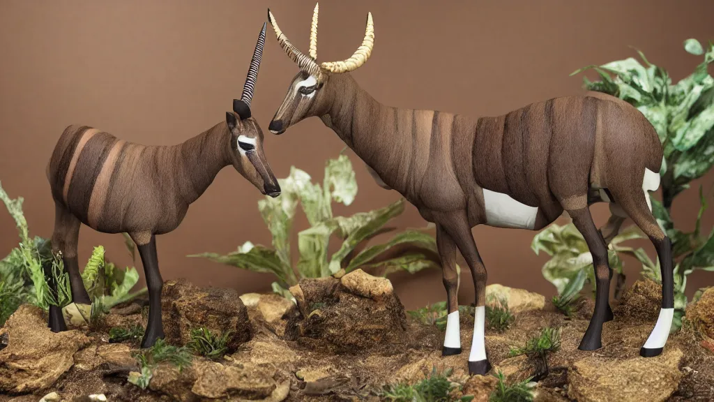 Image similar to smutpunk worshipful gemsbok diorama