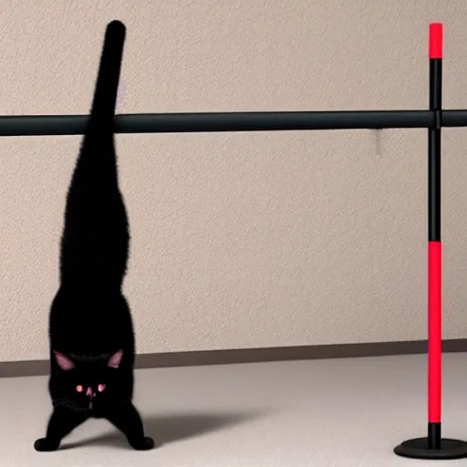 Image similar to chubby black cat doing pole dance