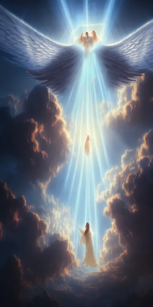 Prompt: angels falling through the gates of heaven, by Sung Choi, 8k photorealistic, cinematic lighting, HD, high details, dramatic, dark atmosphere, trending on artstation