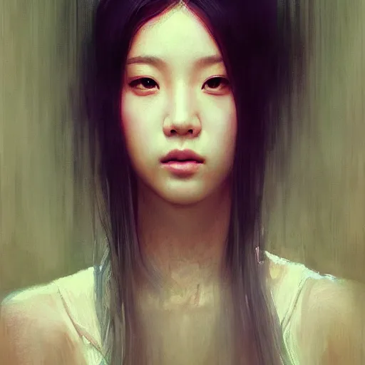 Image similar to jisoo of blackpink, hyperrealistic portrait, bladerunner street, art of elysium by jeremy mann and alphonse mucha, fantasy art, photo realistic, dynamic lighting, artstation, poster, volumetric lighting, very detailed face, 8 k, award winning