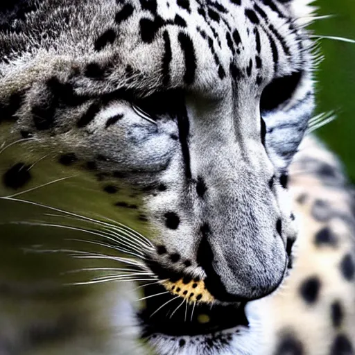 Image similar to Snow leopard smoking a joint, award-winning photo