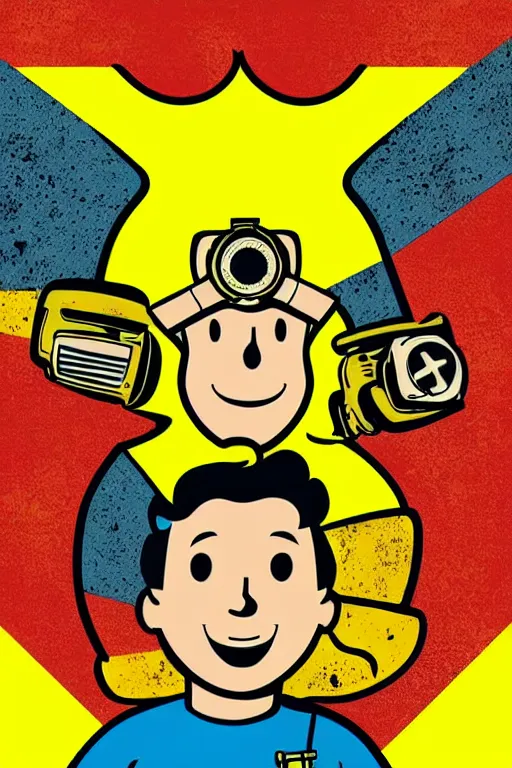 Image similar to fallout 7 6 retro futurist illustration art by butcher billy, sticker, colorful, illustration, highly detailed, simple, smooth and clean vector curves, no jagged lines, vector art, smooth andy warhol style