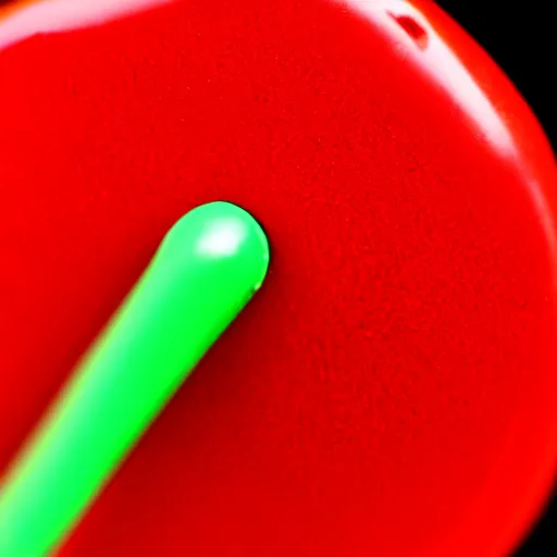 Image similar to extreme close up on an red lollipop, 120mm macro lens, detailed