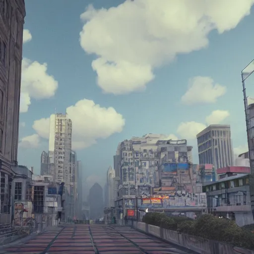 Prompt: ZAXXON as a city, bustling, rockets, atmospheric, hazy, sweltering, highly detailed, autochrome, 8k, reflections, octane render, unreal engine 5, in the style of Cézanne