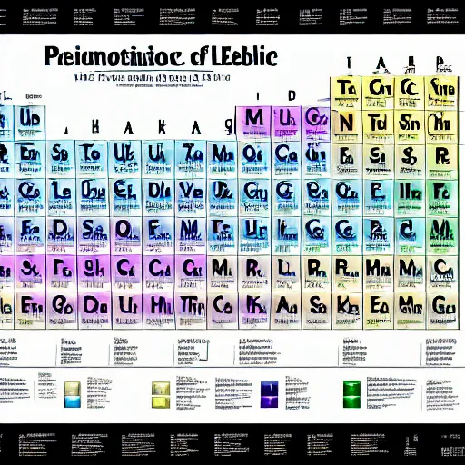 Prompt: Periodic table of a civilization in an alternate universe, digital art, smooth lines, astonishing details, intrinsic, poster