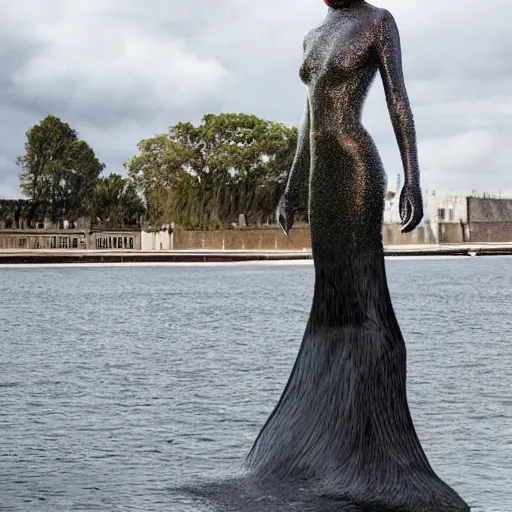 Image similar to a portrait of ariel the little mermaid with background scenery by juergen teller, iris van herpen