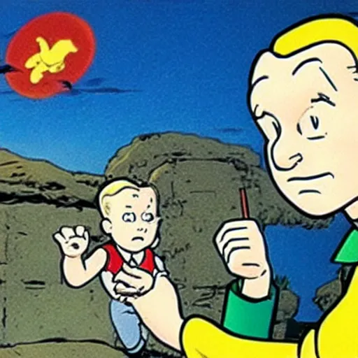 Image similar to tintin as drawn by don bluth