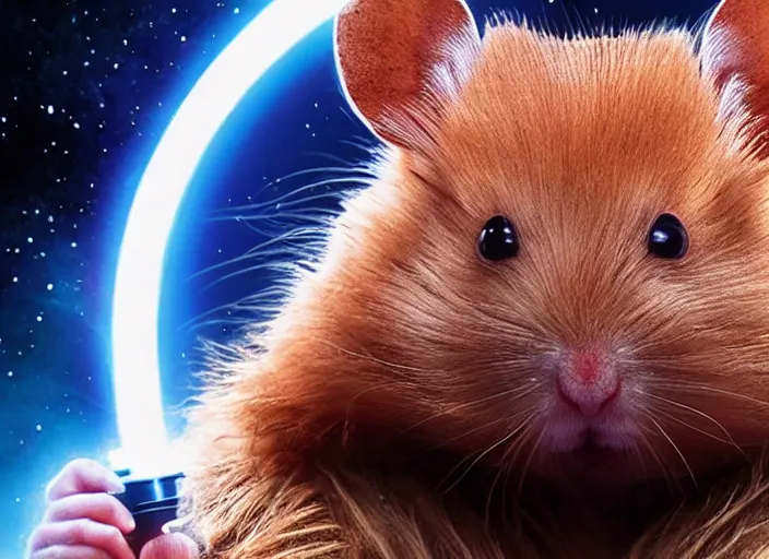 Image similar to movie still, star wars, hamster, cinematic, sharp focus, 8 k