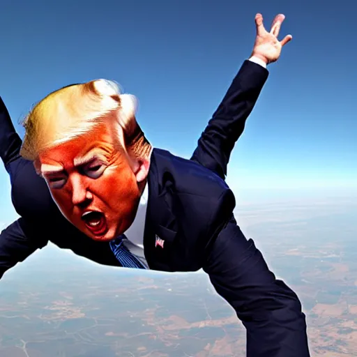 Image similar to donald trump skydiving,