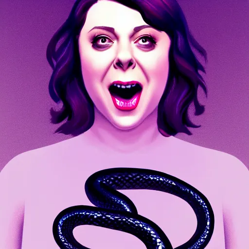 Image similar to rachel bloom singing about a ghost snake, fantasy horror, humorous, sharp focus, 8 k resolution, artstation