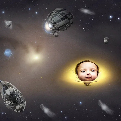 Prompt: mothership hovers over little girl - n 5