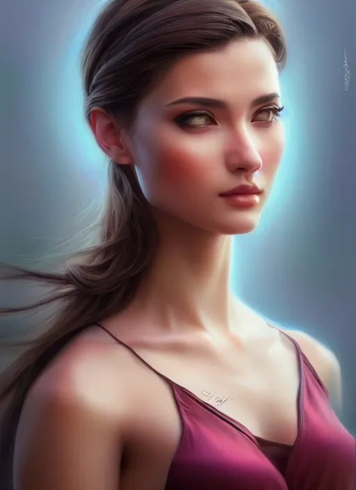 Image similar to photo of a gorgeous young woman in the style of stefan kostic, realistic, sharp focus, 8k high definition, insanely detailed, intricate, elegant, art by stanley lau and artgerm