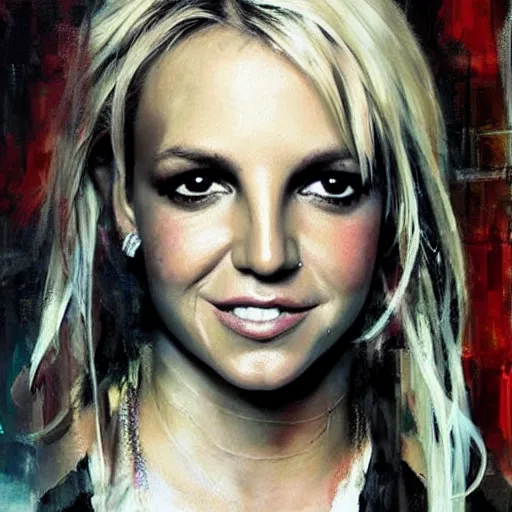 Image similar to britney spears and anna faris morphed together, hybrid, jeremy mann painting