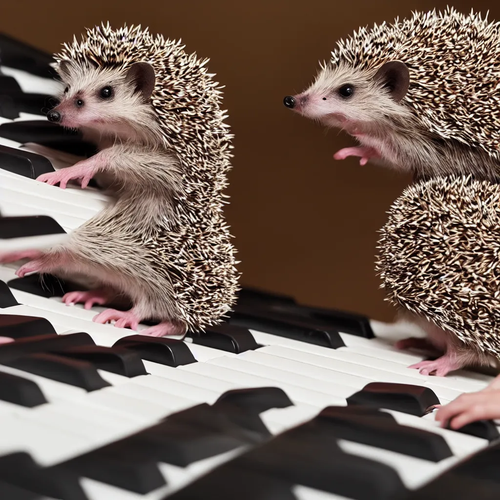 Image similar to hedgehog playing the piano, 4k